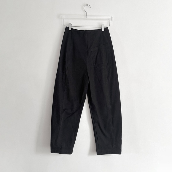 Creatures of Comfort black cotton crescent pant high waisted barrel XS S 25 26 - Picture 3 of 9